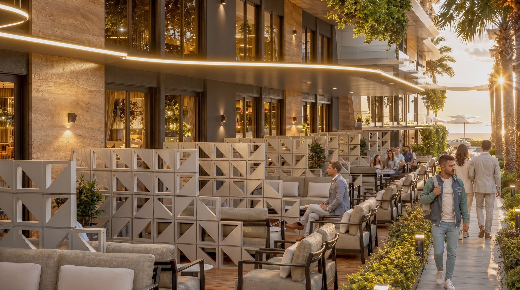 Çarşı yaya aksı — market, kafe ve mağazalar