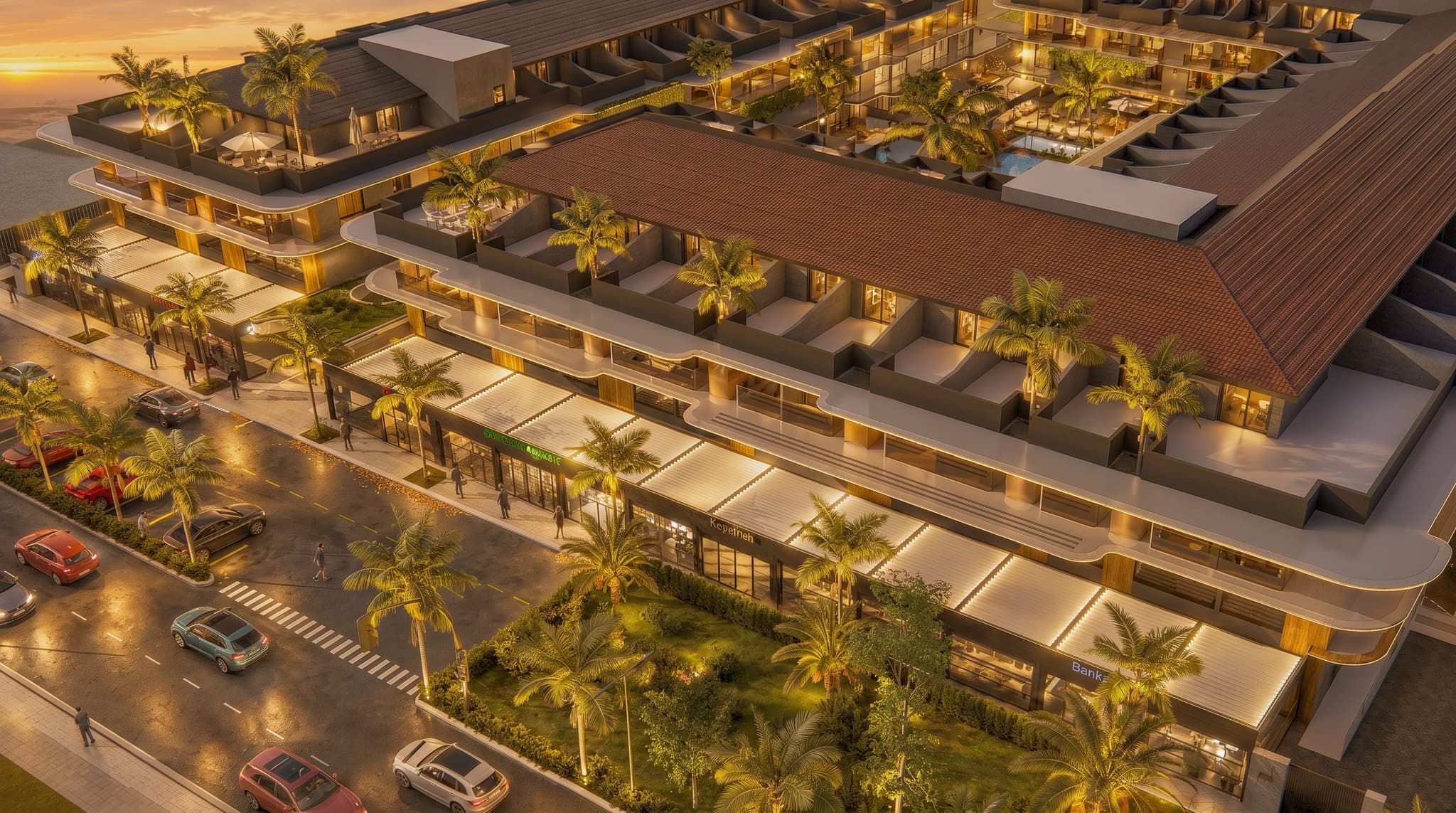 Loft 777 çarşı cephesi ve teraslar — yakın görünüm